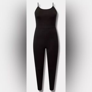 #9070 - Torrid Black Full Length Foxy Catsuit Tank Leggings Adjustable Straps